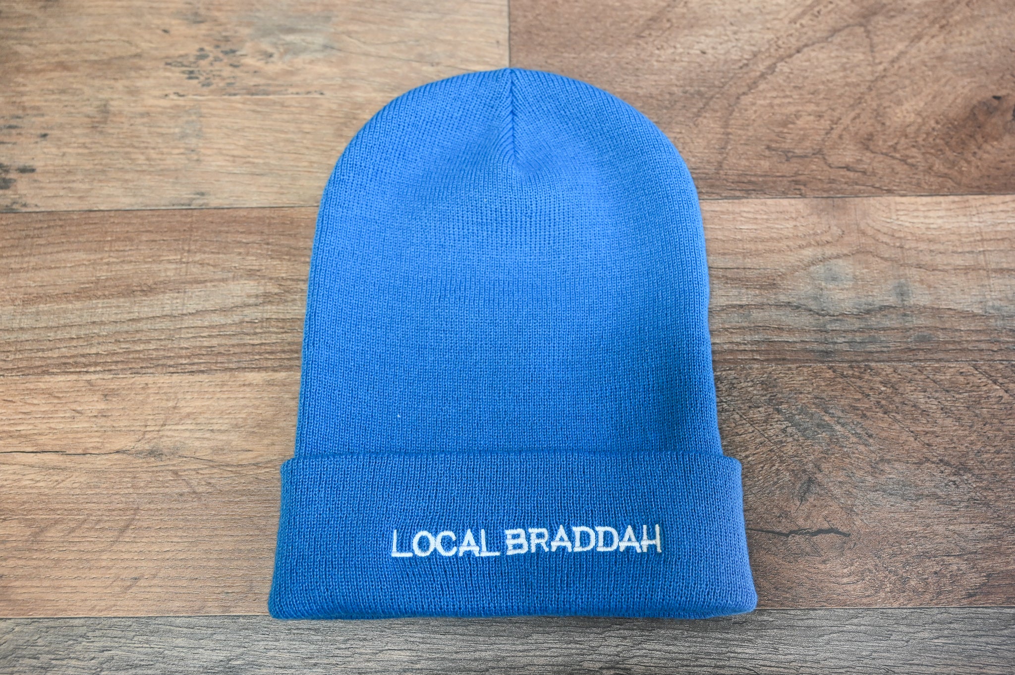 Cuffed Knit Beanie - Blue – Local Braddah